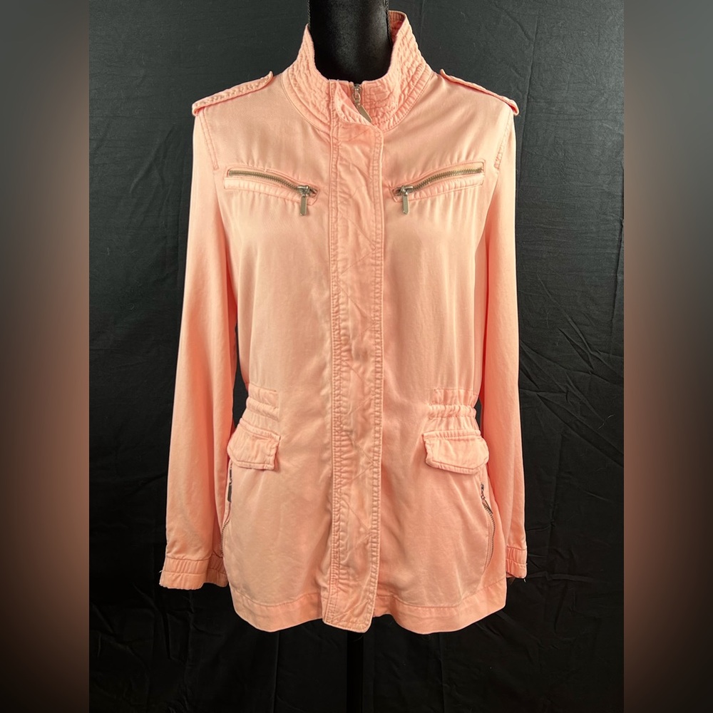 For The Republic Blush Pink Coral Lightweight Utility Jacket | Size Medium